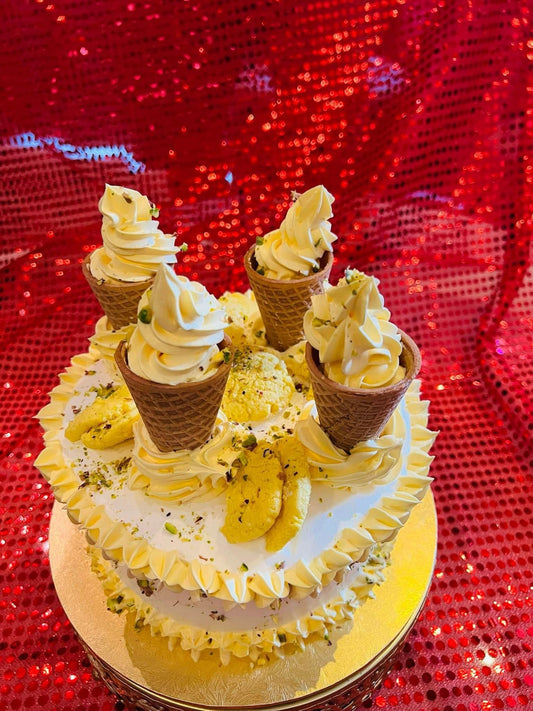 Rasmalai Cake Icecream cone