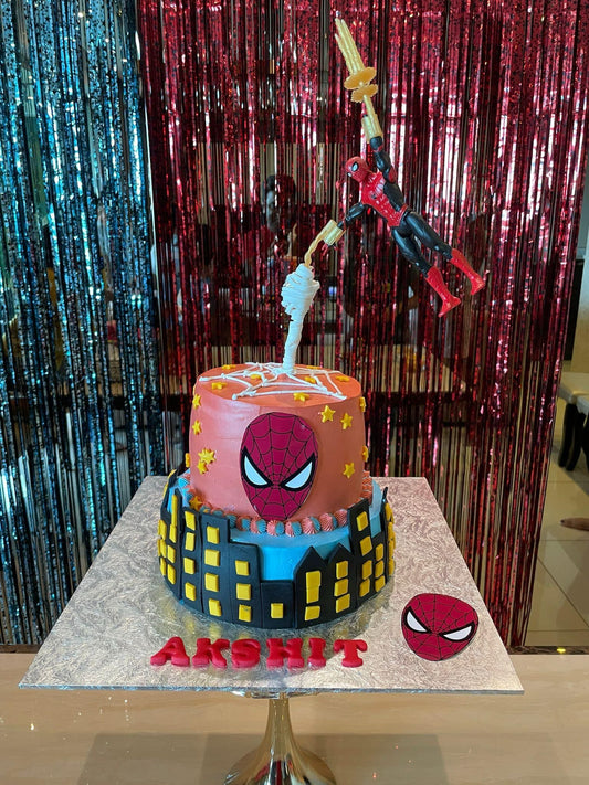 Anti-gravity Spiderman Cake